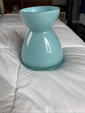 Crate & Barrel Zest Glass  6” Vase Blue